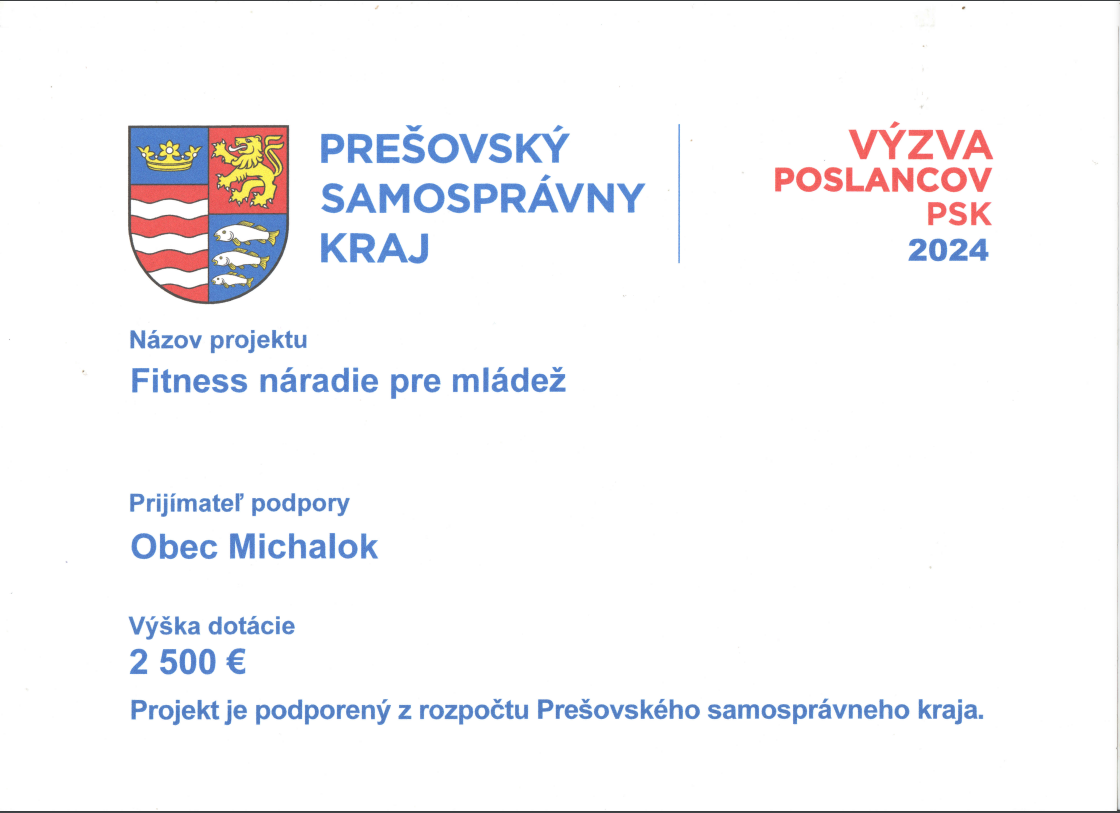 Fotka - Fitness naradie pre mládež, Dotácia PSK 2024