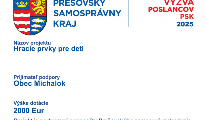Fotka - Výzva poslancov PSK 2025 Hracie prvky pre deti